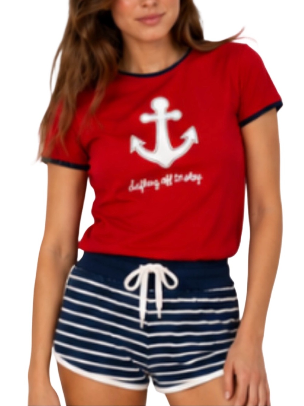 New Lazy One “Drifting Off To Sleep” Anchor Sleep Top Sm NWT